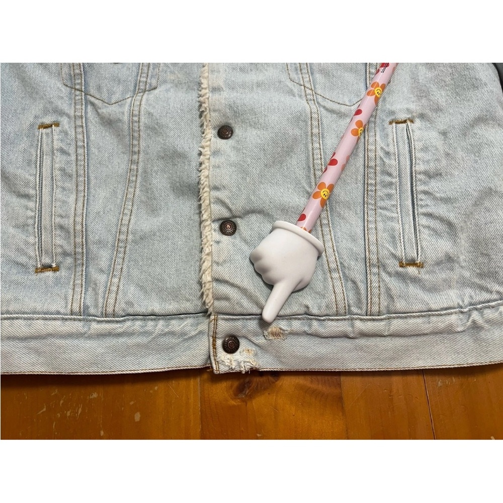 Vintage Levi’s 70608 Sherpa Trucker Jacket USA Made – Snap Front- 42R - Rare 80s - Picture 7 of 13